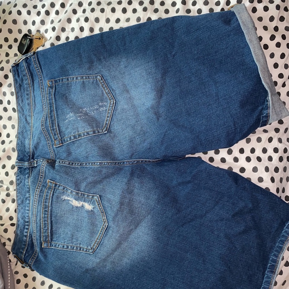 Ripped Jean (Bermuda Length) shorts